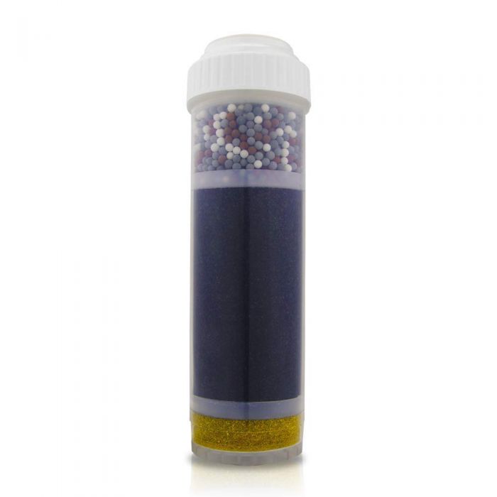 Alkaline Filter Cartridge (2.5" x 9.75") - for Countertop and Under Sink Filtration | KDF 55, Carbon, Mineral Alkaline Ceramic Balls