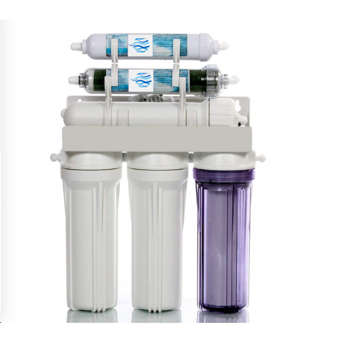 6 Stage Reverse Osmosis RODI Water Filtration System + Permeate Pump | 75/100/150 GPD Membrane