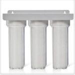 Under sink Triple Filter Housings 1/4" FNPT Fitting - Mounted on Bracket