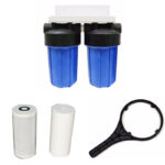 Dual Big Blue Water Filter System Sediment & Carbon Block 5 Mic